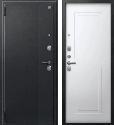 Дверь A-06 черный сатин - кашемир белый