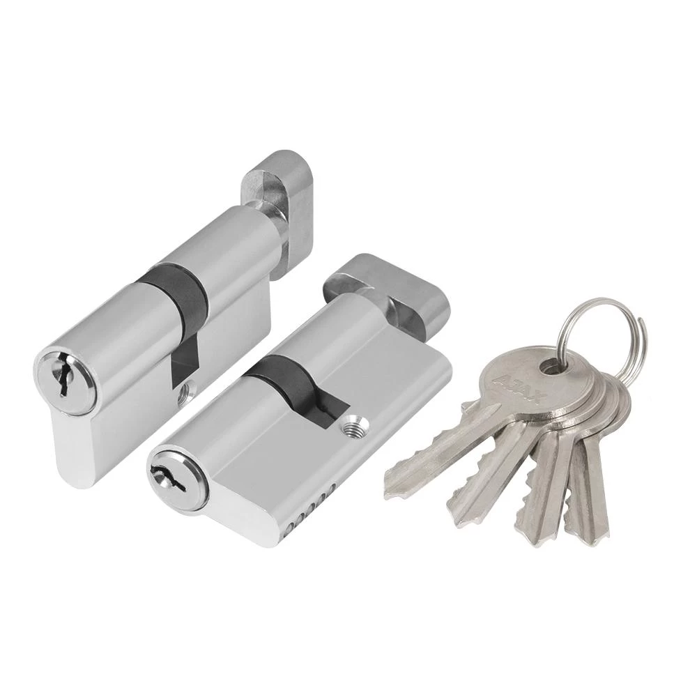 Фото Цилиндровый механизм (AX102/60) AX1002Knob60 (25+10+25)/HD CP хром 4Key с вертушкой